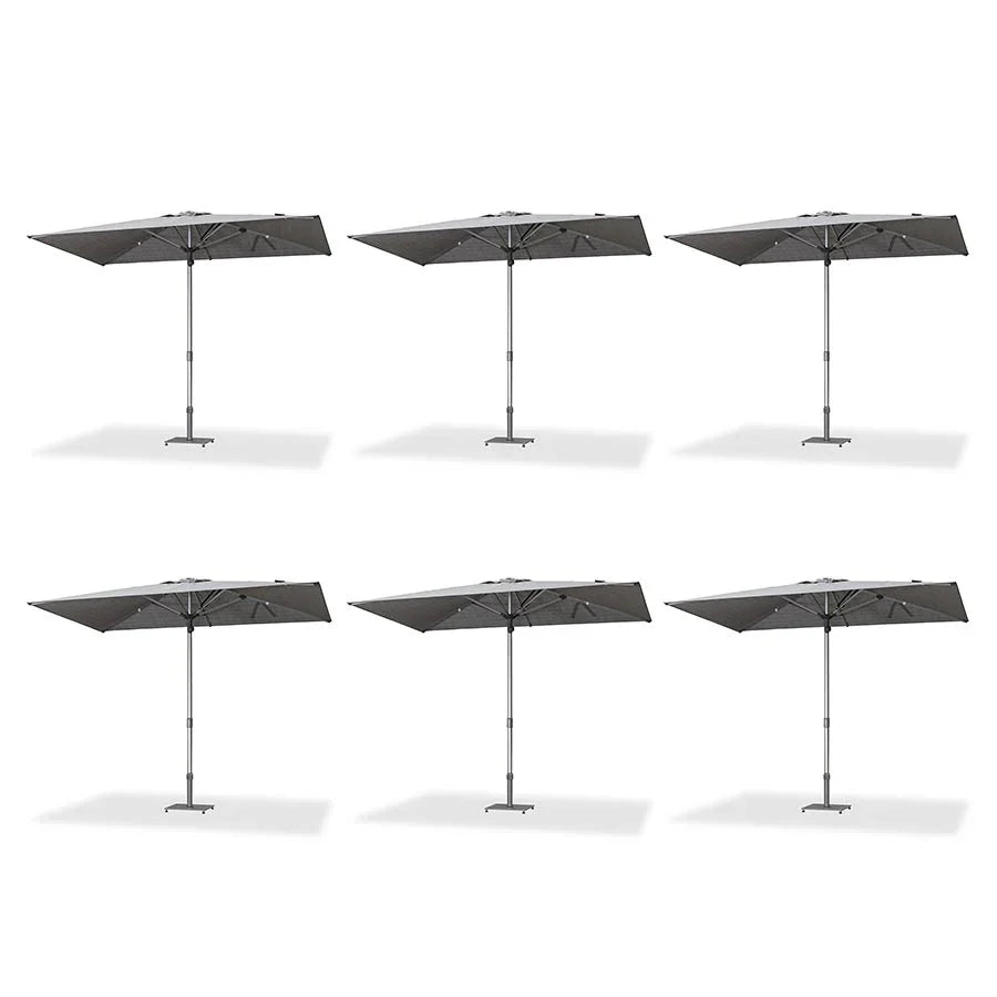 PURPLE LEAF 2/4/6 Set Semi-Auto Patio Table Umbrellas with Base for Outdoor Commercial