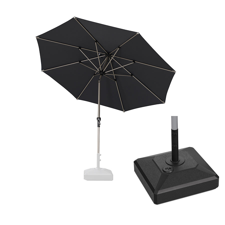 PURPLE LEAF Hailar Tilting Market Umbrella with Base Premium Outdoor Table Umbrella
