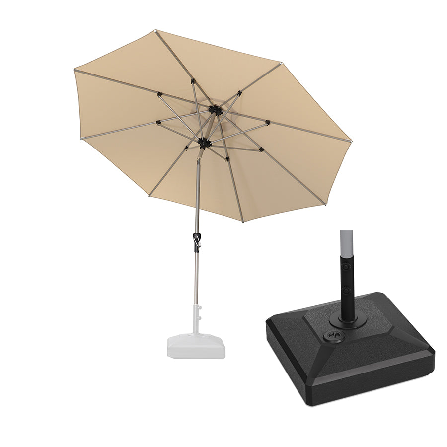 PURPLE LEAF Hailar Tilting Market Umbrella with Base Premium Outdoor Table Umbrella