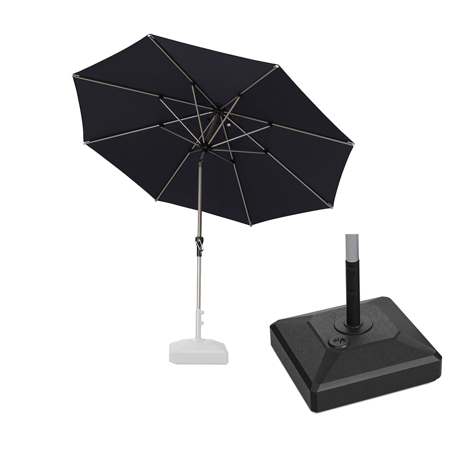 PURPLE LEAF Hailar Tilting Market Umbrella with Base Premium Outdoor Table Umbrella