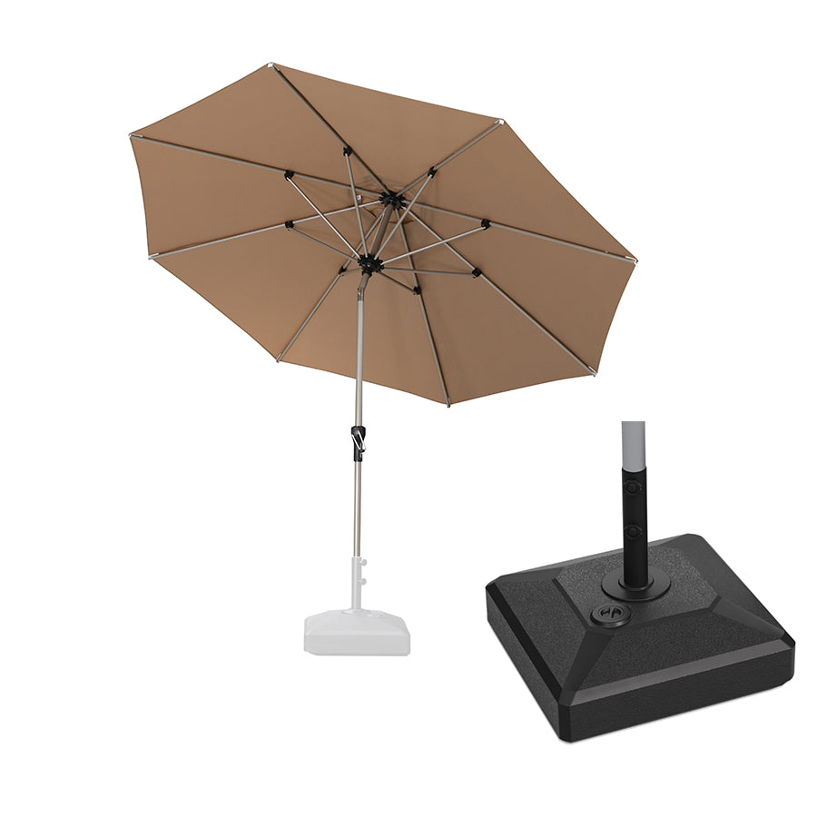 PURPLE LEAF Hailar Tilting Market Umbrella with Base Premium Outdoor Table Umbrella