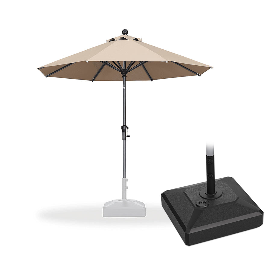 PURPLE LEAF Round Tilting Patio Umbrella with Base, Milan Porch Table Umbrella