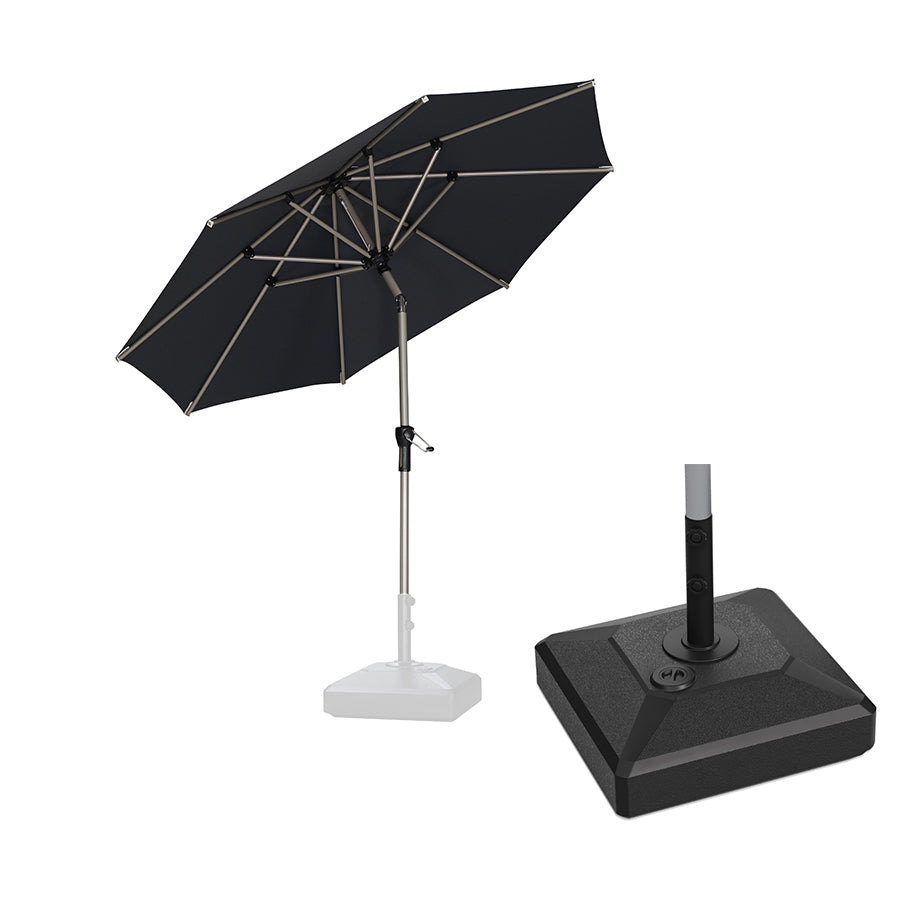 PURPLE LEAF Hailar Tilting Market Umbrella with Base Premium Outdoor Table Umbrella