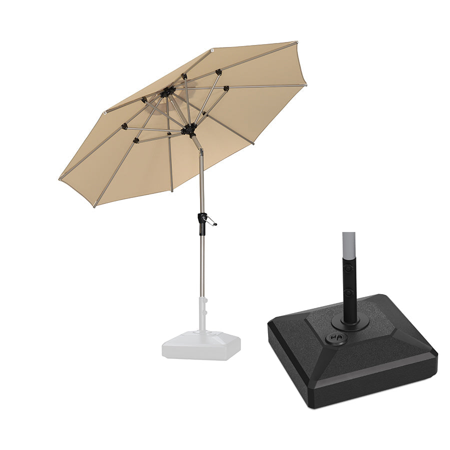PURPLE LEAF Hailar Tilting Market Umbrella with Base Premium Outdoor Table Umbrella
