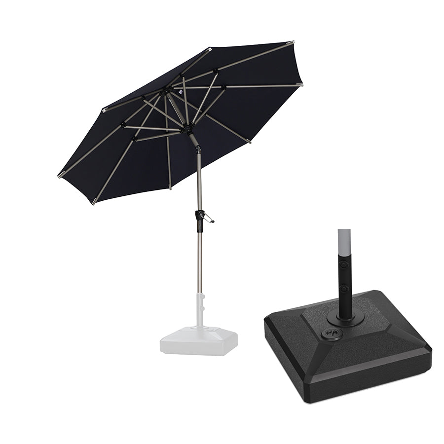 PURPLE LEAF Hailar Tilting Market Umbrella with Base Premium Outdoor Table Umbrella
