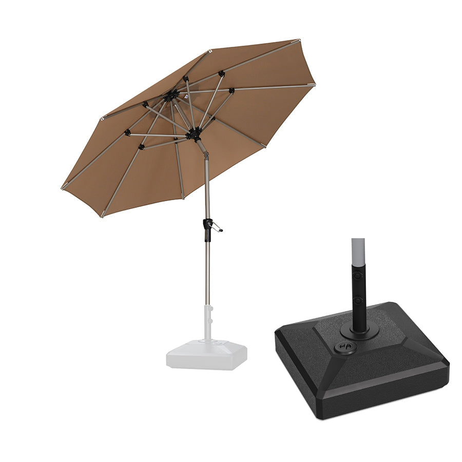 PURPLE LEAF Hailar Tilting Market Umbrella with Base Premium Outdoor Table Umbrella