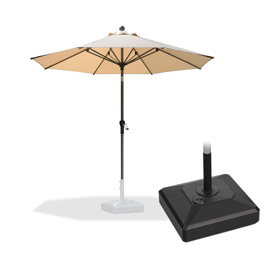 PURPLE LEAF Round Tilting Patio Umbrella with Base, Milan Porch Table Umbrella