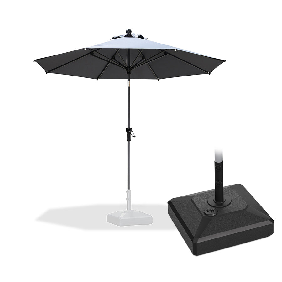 PURPLE LEAF Round Tilting Patio Umbrella with Base, Milan Porch Table Umbrella
