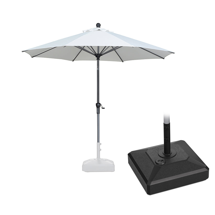 PURPLE LEAF Round Tilting Patio Umbrella with Base, Milan Porch Table Umbrella