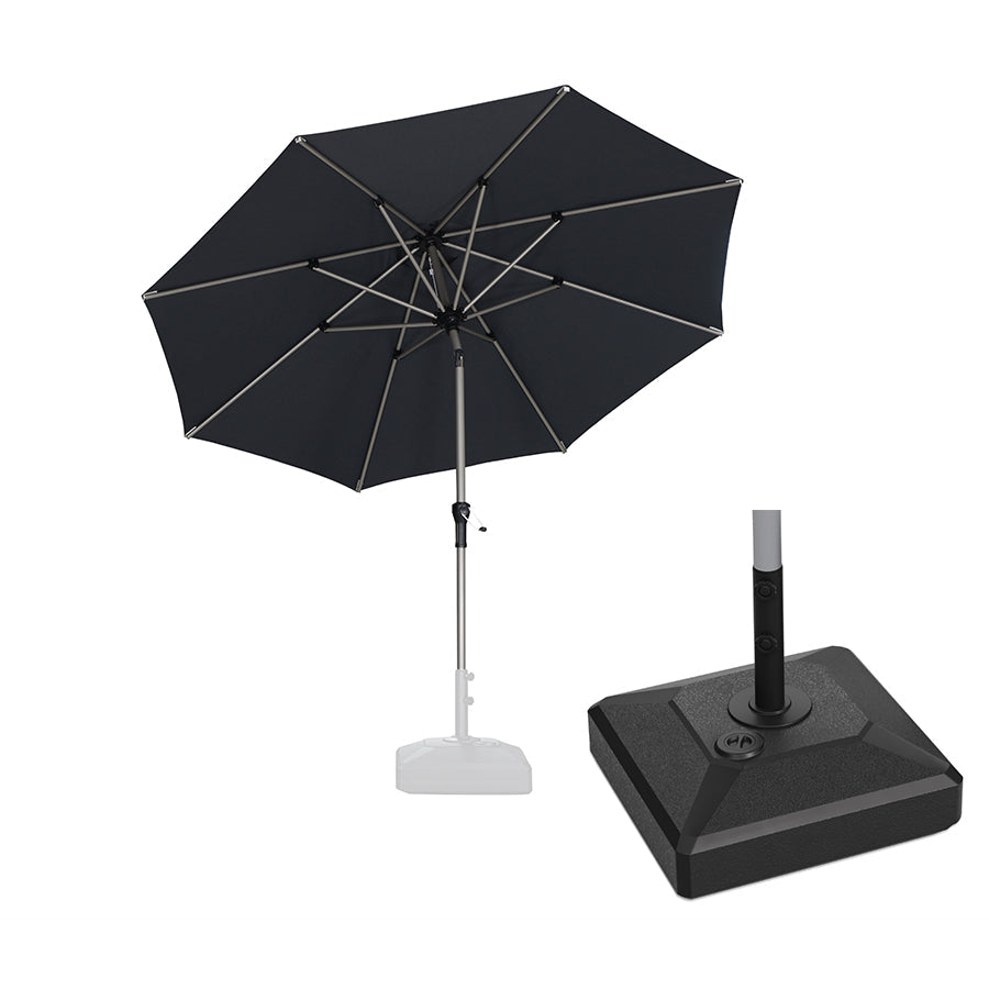 PURPLE LEAF Hailar Tilting Market Umbrella with Base Premium Outdoor Table Umbrella