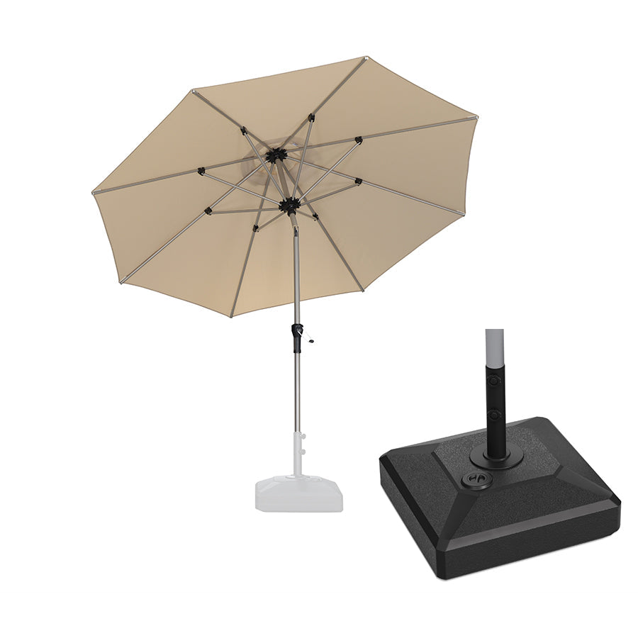 PURPLE LEAF Hailar Tilting Market Umbrella with Base Premium Outdoor Table Umbrella