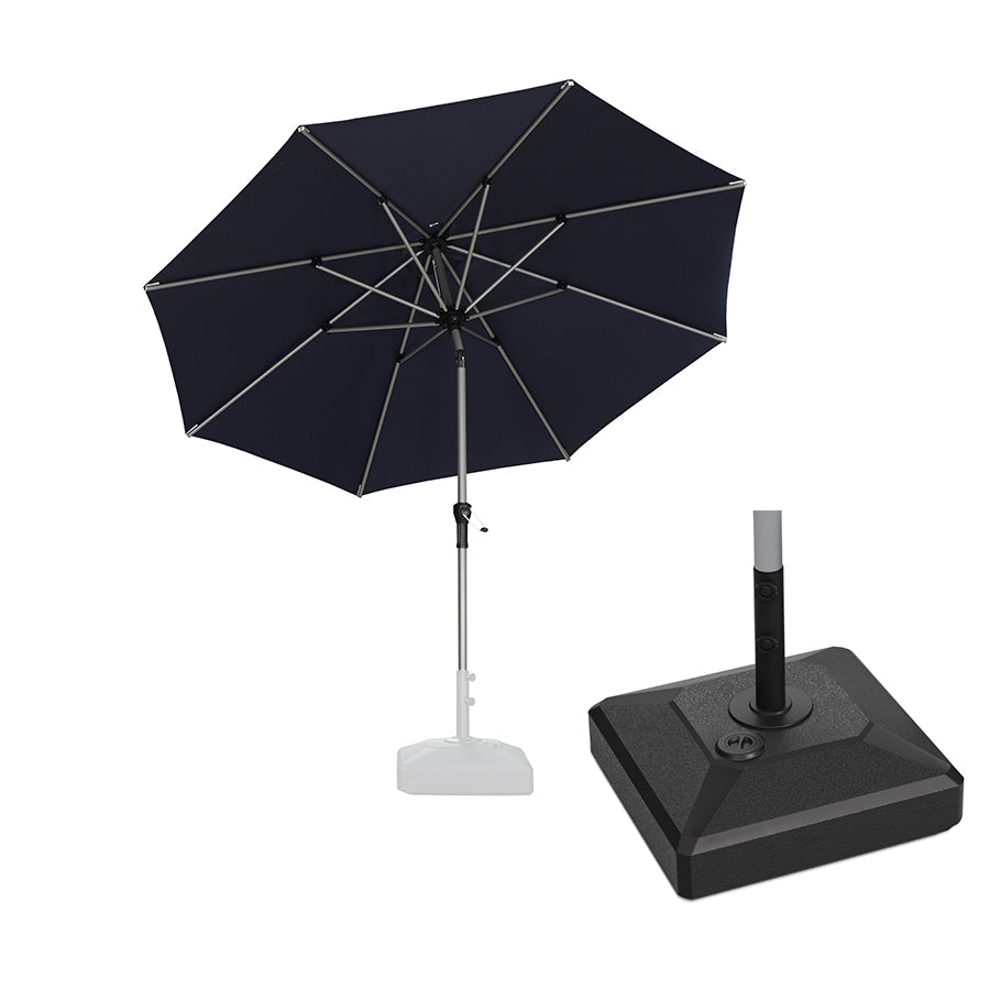 PURPLE LEAF Hailar Tilting Market Umbrella with Base Premium Outdoor Table Umbrella