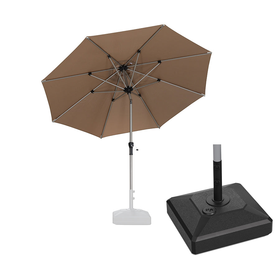 PURPLE LEAF Hailar Tilting Market Umbrella with Base Premium Outdoor Table Umbrella