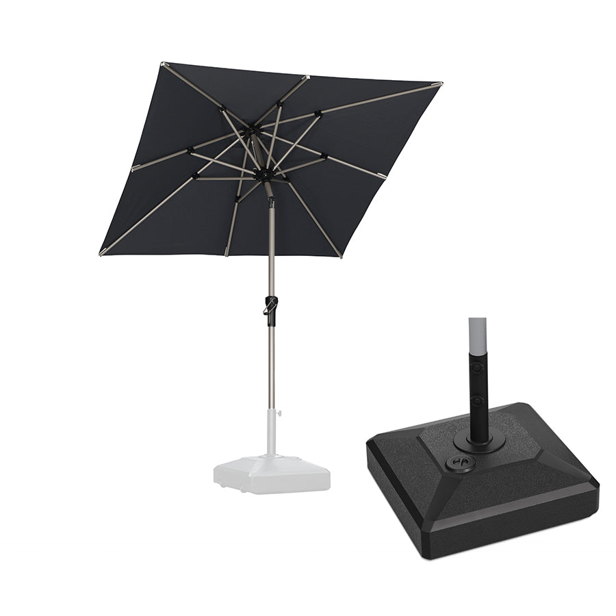 PURPLE LEAF Hailar Tilting Market Umbrella with Base Premium Outdoor Table Umbrella