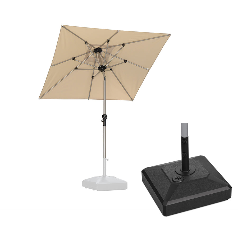 PURPLE LEAF Hailar Tilting Market Umbrella with Base Premium Outdoor Table Umbrella