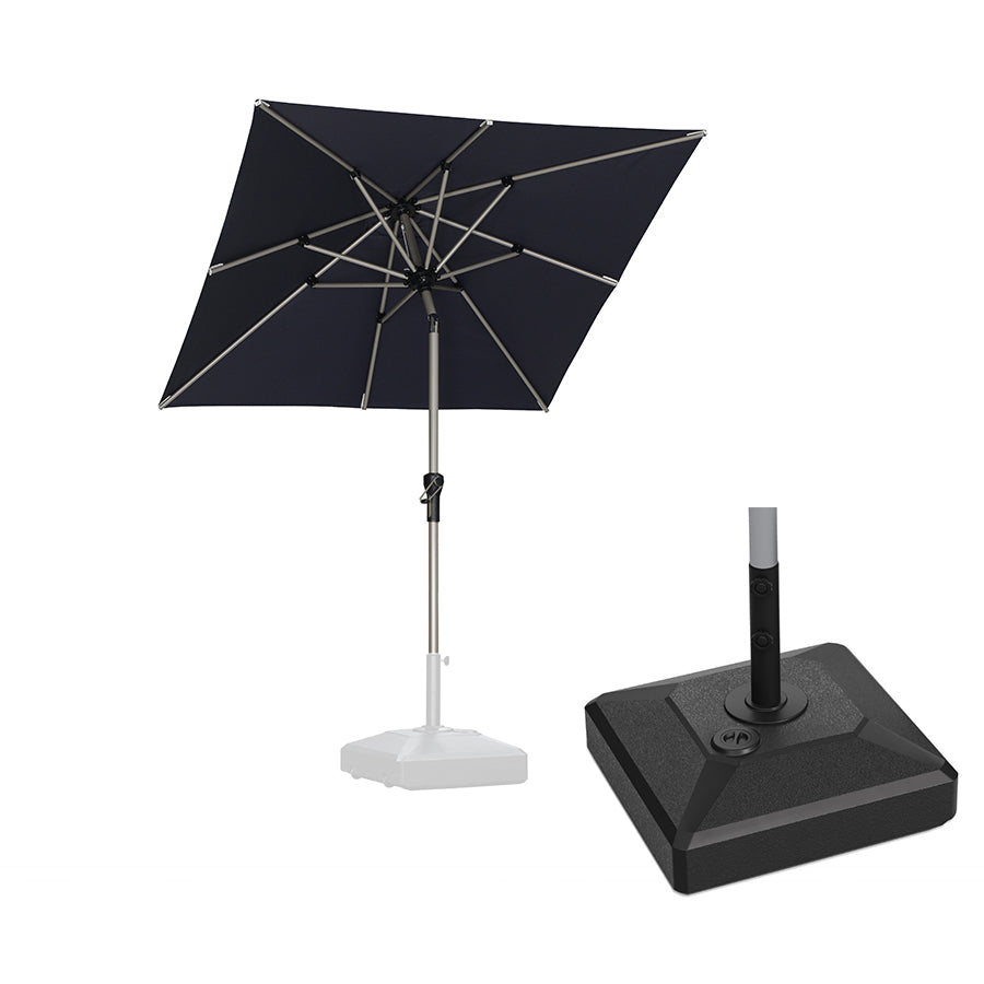 PURPLE LEAF Hailar Tilting Market Umbrella with Base Premium Outdoor Table Umbrella
