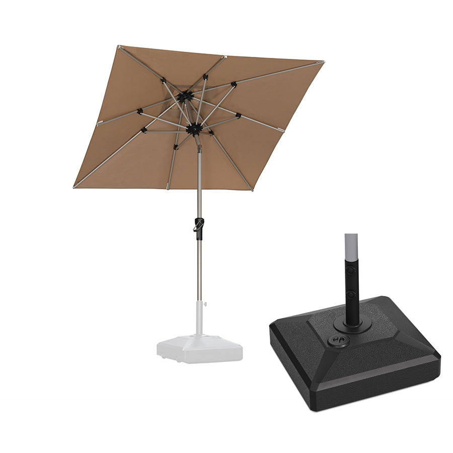 PURPLE LEAF Hailar Tilting Market Umbrella with Base Premium Outdoor Table Umbrella