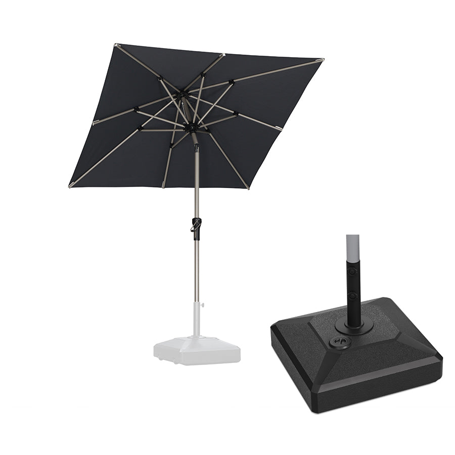 PURPLE LEAF Hailar Tilting Market Umbrella with Base Premium Outdoor Table Umbrella