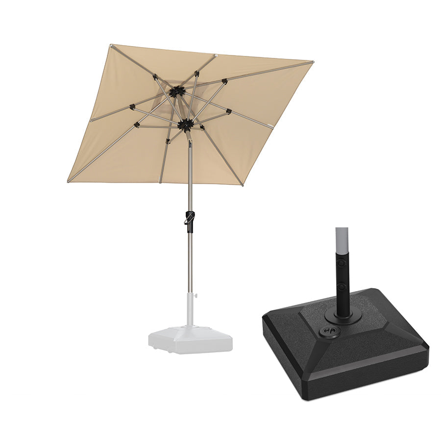 PURPLE LEAF Hailar Tilting Market Umbrella with Base Premium Outdoor Table Umbrella