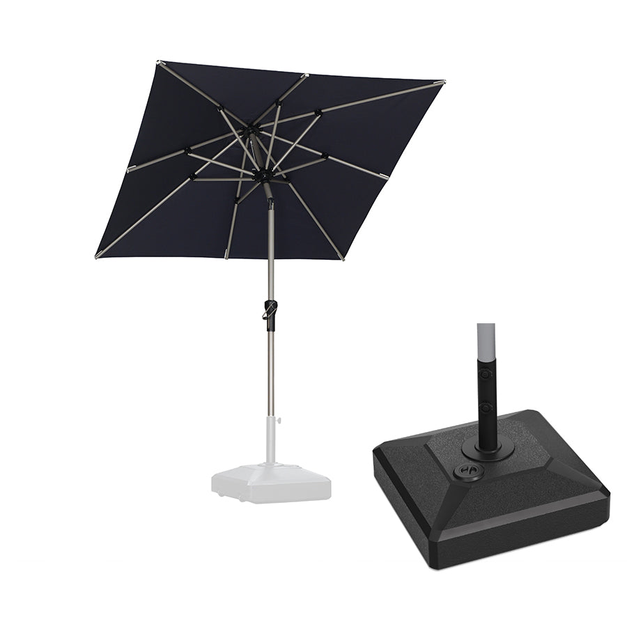 PURPLE LEAF Hailar Tilting Market Umbrella with Base Premium Outdoor Table Umbrella
