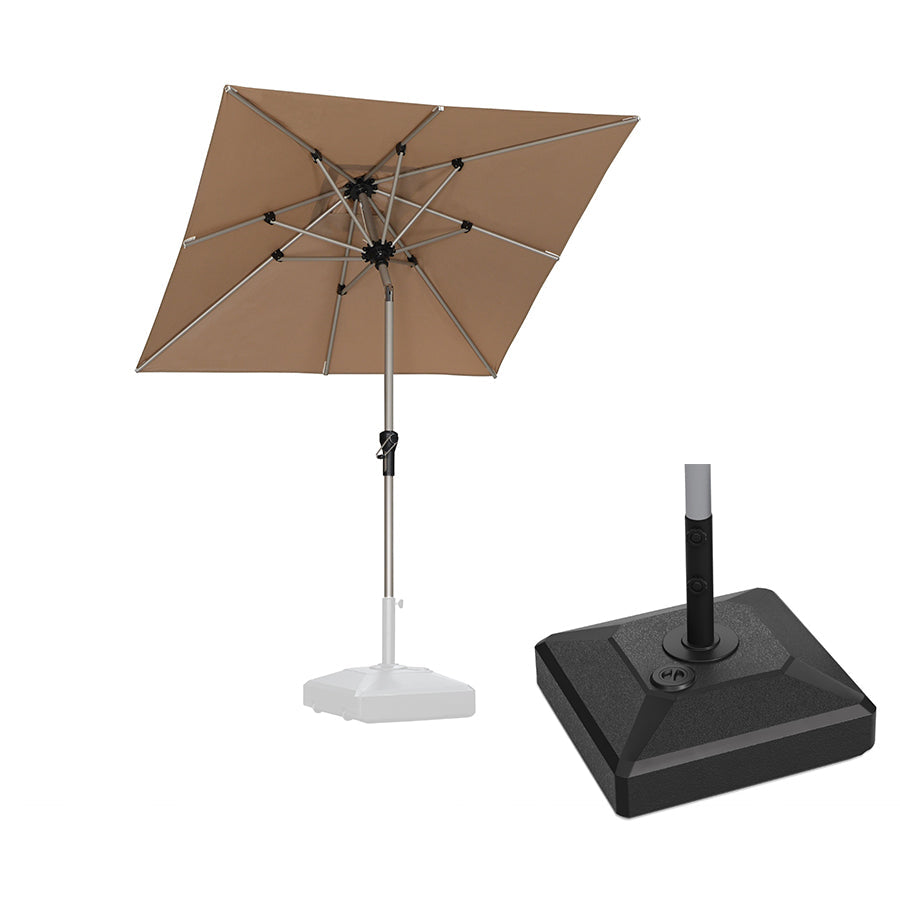 PURPLE LEAF Hailar Tilting Market Umbrella with Base Premium Outdoor Table Umbrella