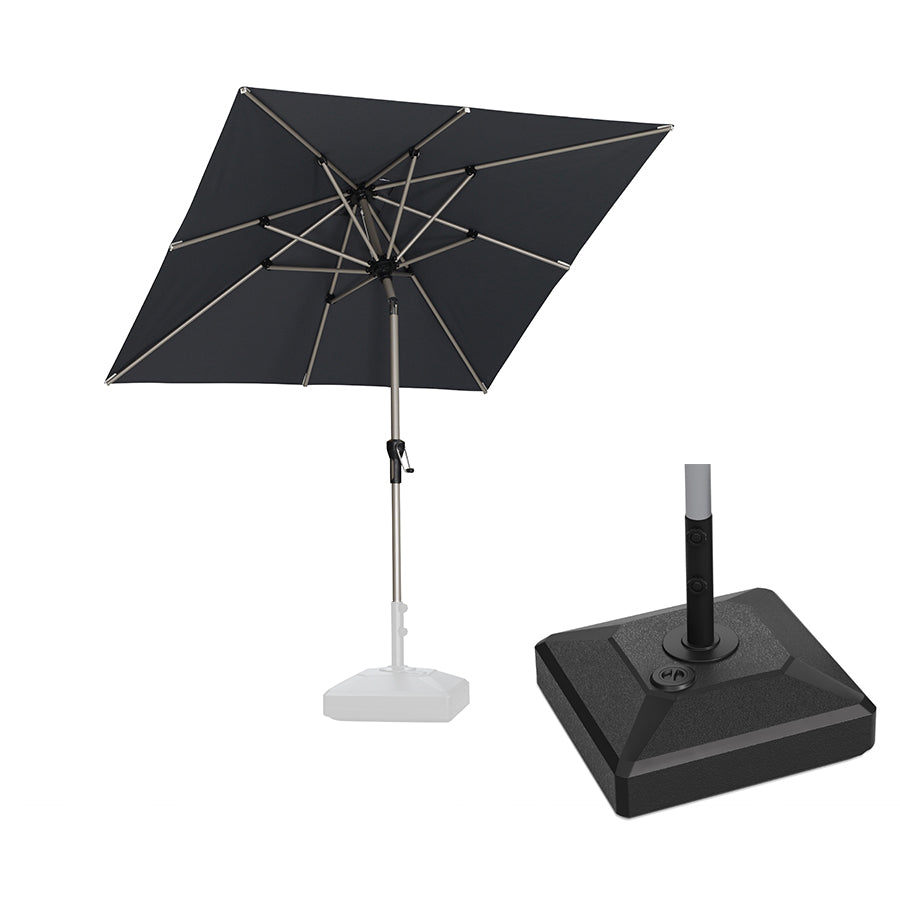 PURPLE LEAF Hailar Tilting Market Umbrella with Base Premium Outdoor Table Umbrella