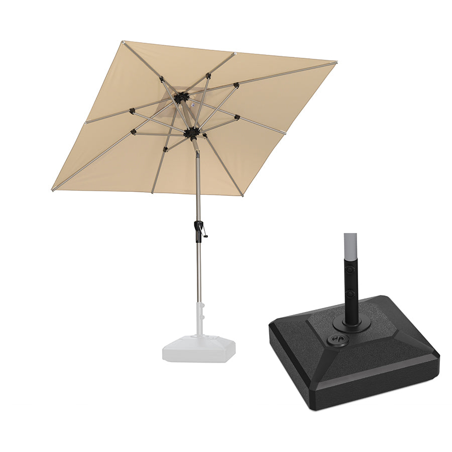 PURPLE LEAF Hailar Tilting Market Umbrella with Base Premium Outdoor Table Umbrella