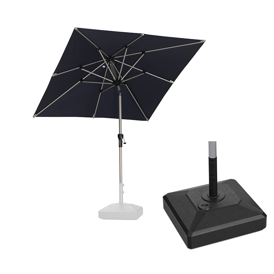 PURPLE LEAF Hailar Tilting Market Umbrella with Base Premium Outdoor Table Umbrella