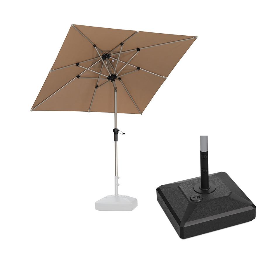 PURPLE LEAF Hailar Tilting Market Umbrella with Base Premium Outdoor Table Umbrella