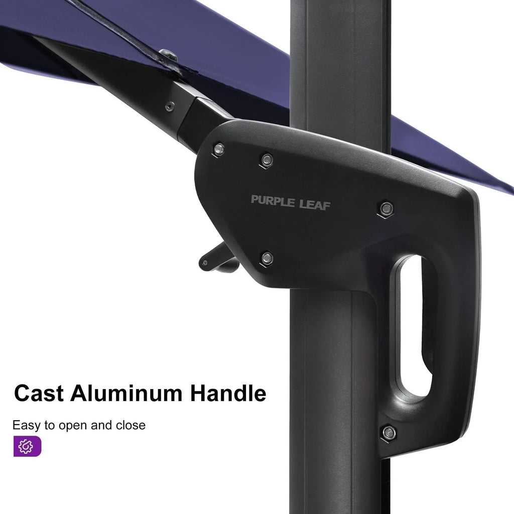 PURPLE LEAF Cantilever Telescopic Outdoor Umbrella for Swimming Pool, Patio, Porch, Garden Umbrellas