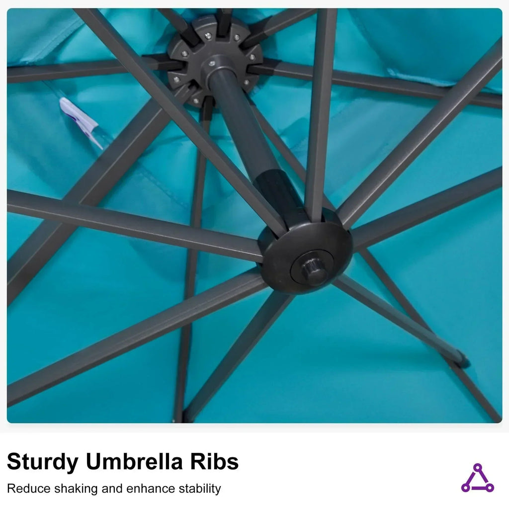 PURPLE LEAF Cantilever Telescopic Outdoor Umbrella for Swimming Pool, Patio, Porch, Garden Umbrellas