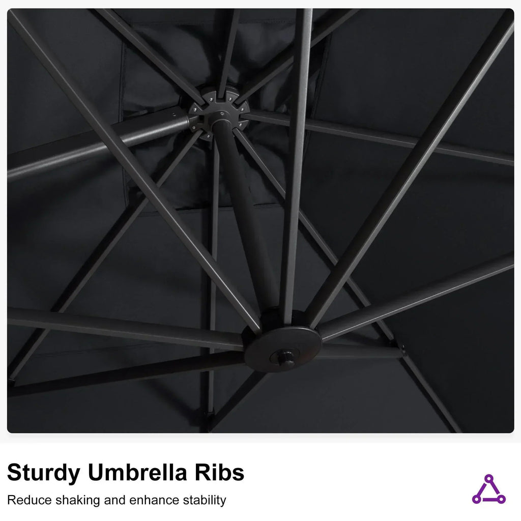 PURPLE LEAF Cantilever Telescopic Outdoor Umbrella for Swimming Pool, Patio, Porch, Garden Umbrellas
