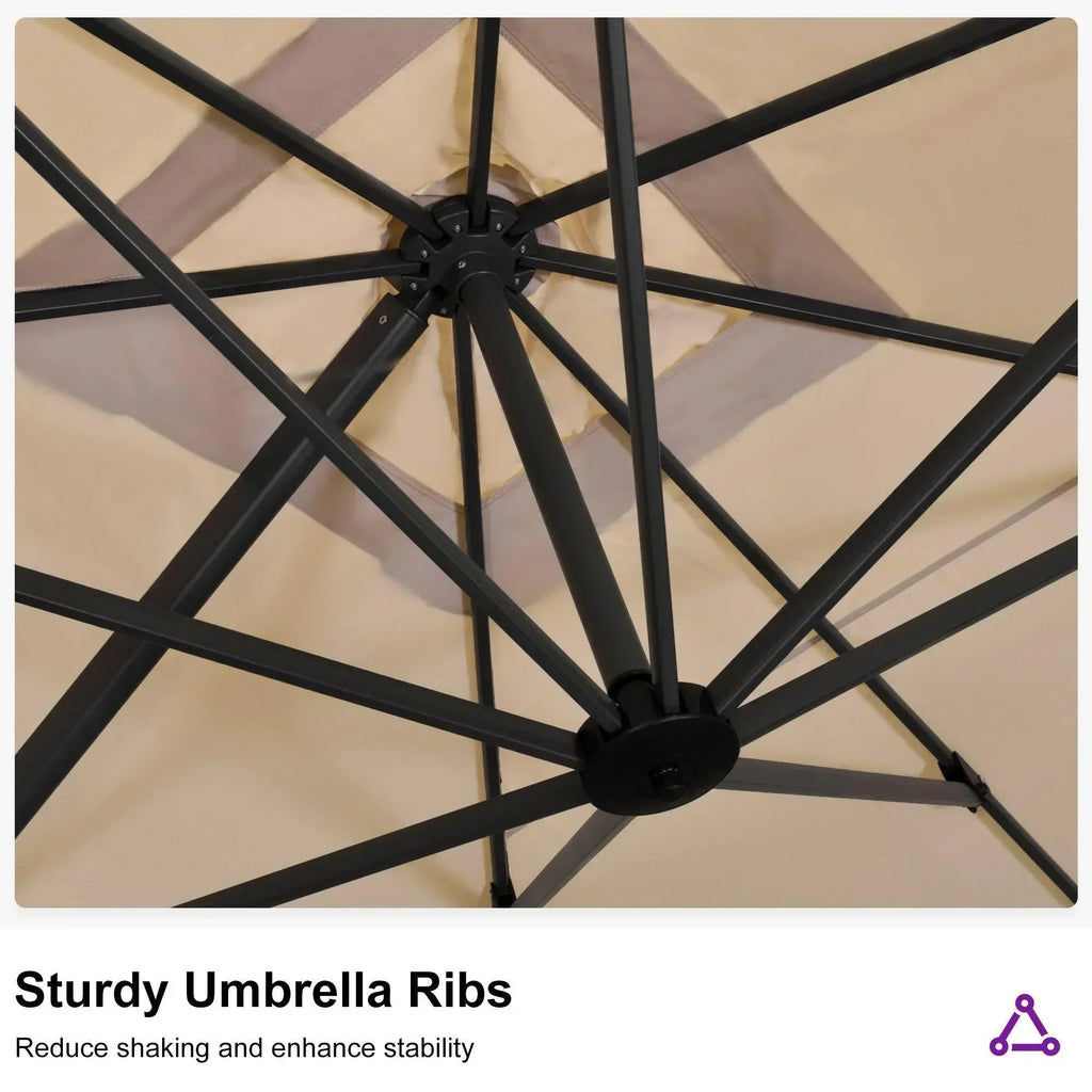 PURPLE LEAF Cantilever Telescopic Outdoor Umbrella for Swimming Pool, Patio, Porch, Garden Umbrellas