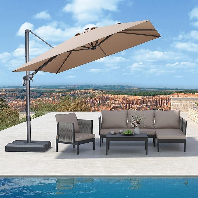 PURPLE LEAF UV Resistant Patio Umbrella Affordable Outdoor Umbrella with Base