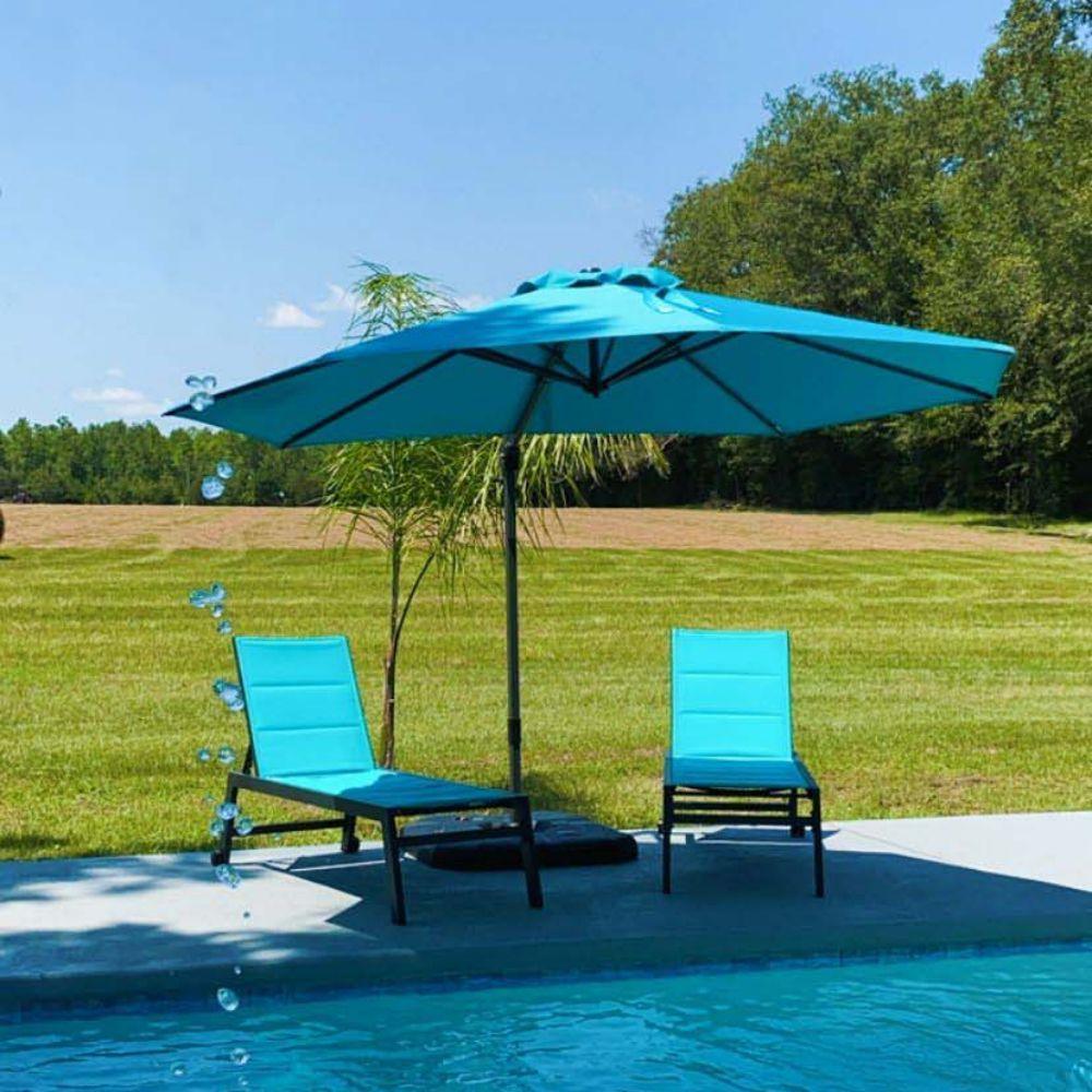 PURPLE LEAF Affordable Outdoor Umbrella with Base, Round Cantilever Umbrella for Garden