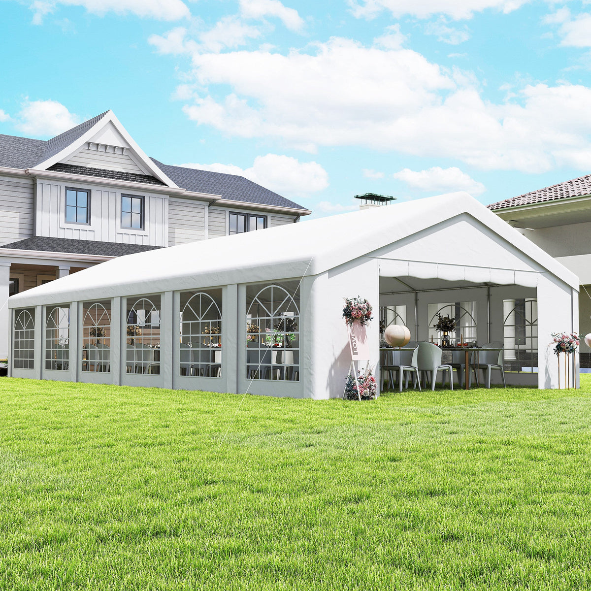 20' x 40' Heavy Duty Party Tent and Carport with 12 Sidewalls, White