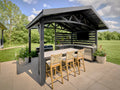 Langston | Covered Appliance-Ready Outdoor Kitchen with Refrigerator & Sink