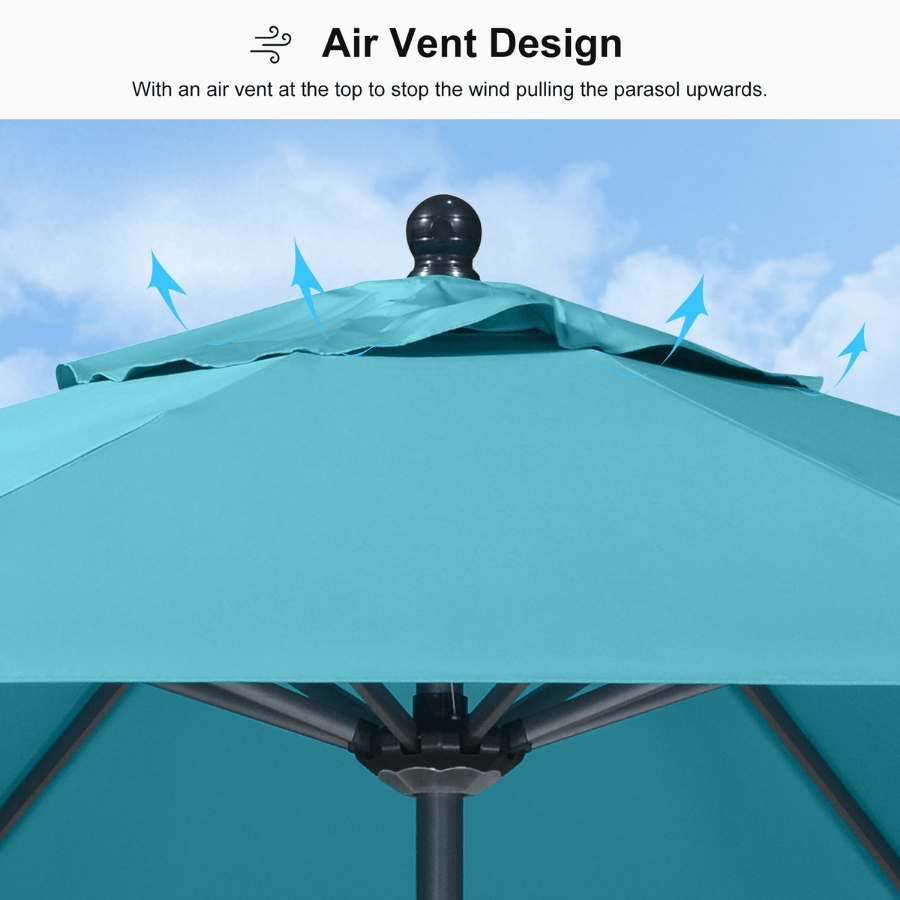 PURPLE LEAF Round Tilting Patio Umbrella with Base, Milan Porch Table Umbrella