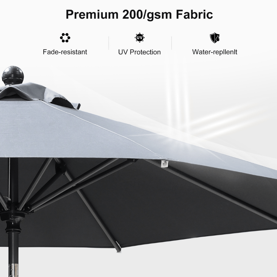 PURPLE LEAF Round Tiltable Patio Umbrella Poolside Porch Table Umbrella