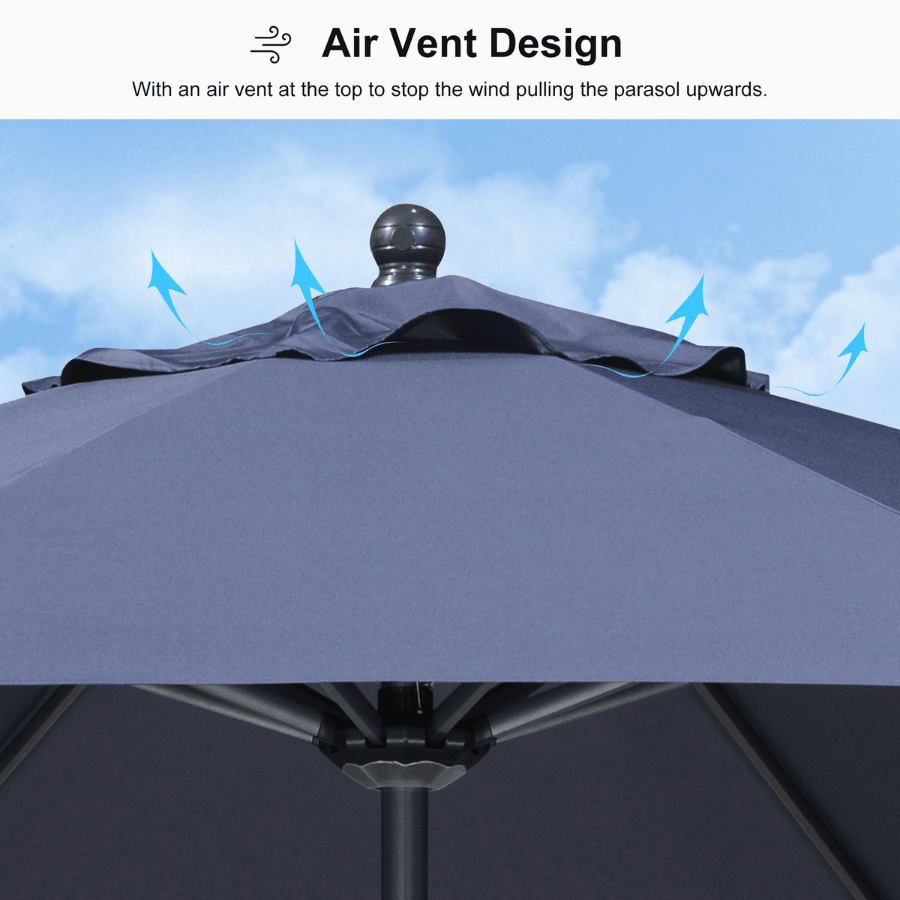 PURPLE LEAF Round Tiltable Patio Umbrella Poolside Porch Table Umbrella