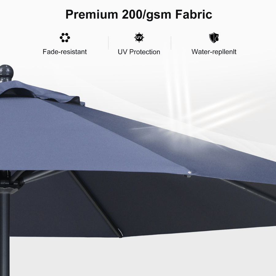 PURPLE LEAF Round Tiltable Patio Umbrella Poolside Porch Table Umbrella