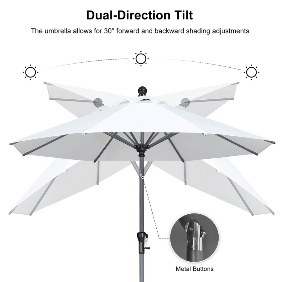 PURPLE LEAF Round Tiltable Patio Umbrella Poolside Porch Table Umbrella