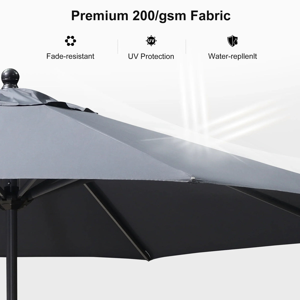 PURPLE LEAF Aluminum Patio Table Umbrella Heavy Duty Market Umbrella with Base