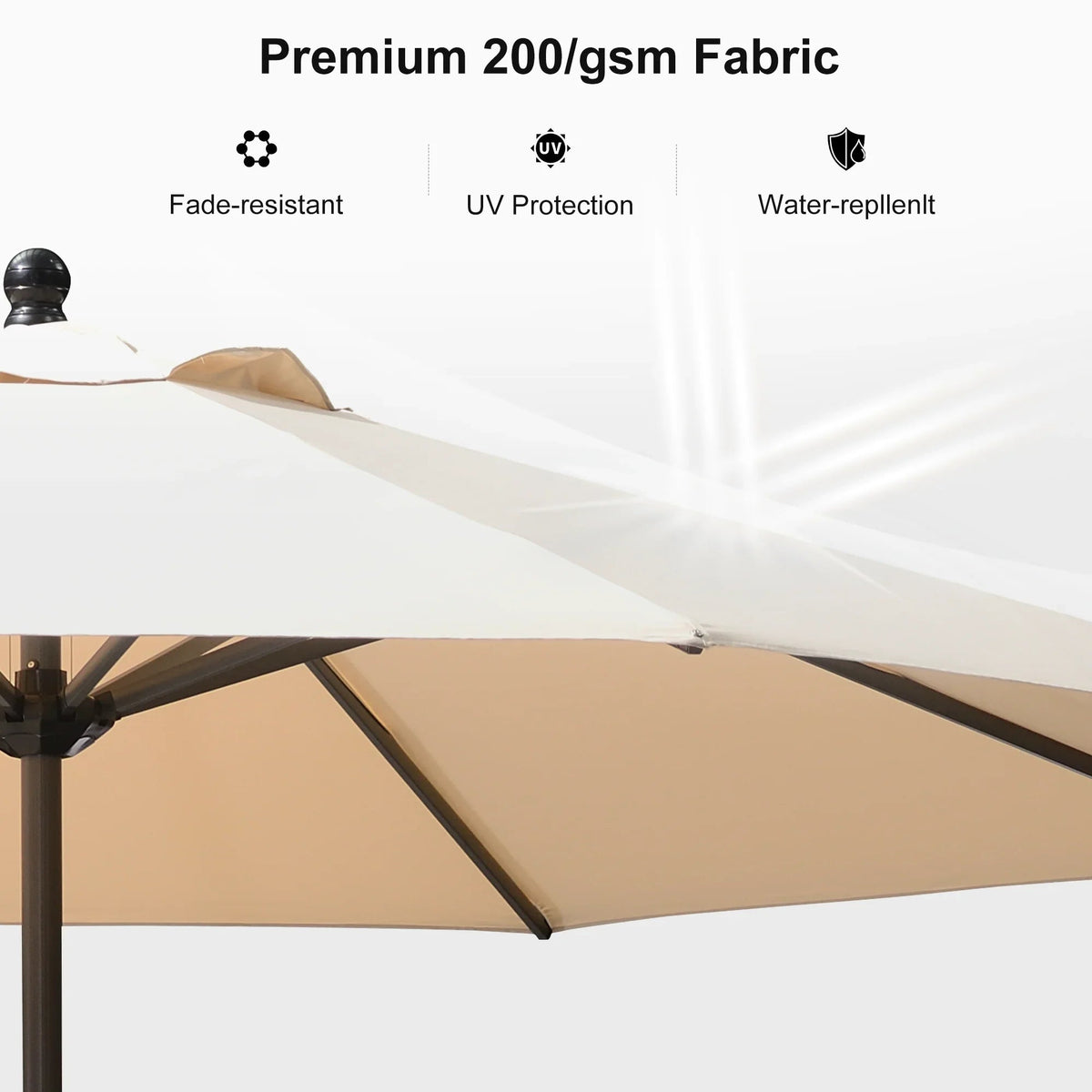 PURPLE LEAF Aluminum Patio Table Umbrella Heavy Duty Market Umbrella with Base