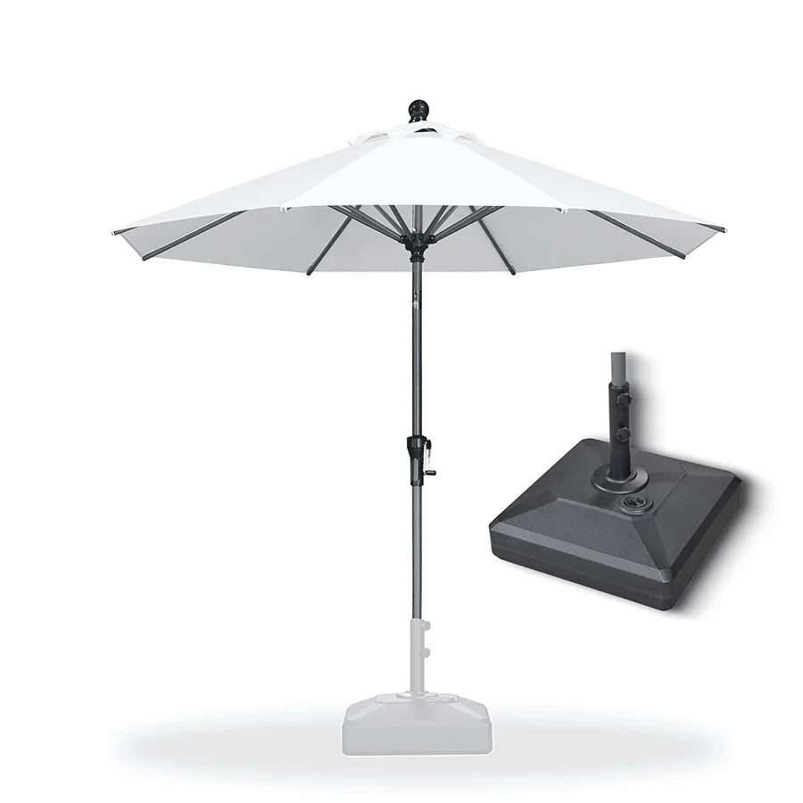 PURPLE LEAF Crank and Tilt Rectangular Outdoor Patio Market Umbrella with Base