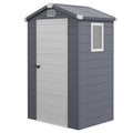 4.4' x 3.3' Garden Storage Shed with Aluminum Frame, Latched Door & Air Vents, Grey