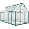 11' x 6' Polycarbonate Walk-in Greenhouse, Dark Green