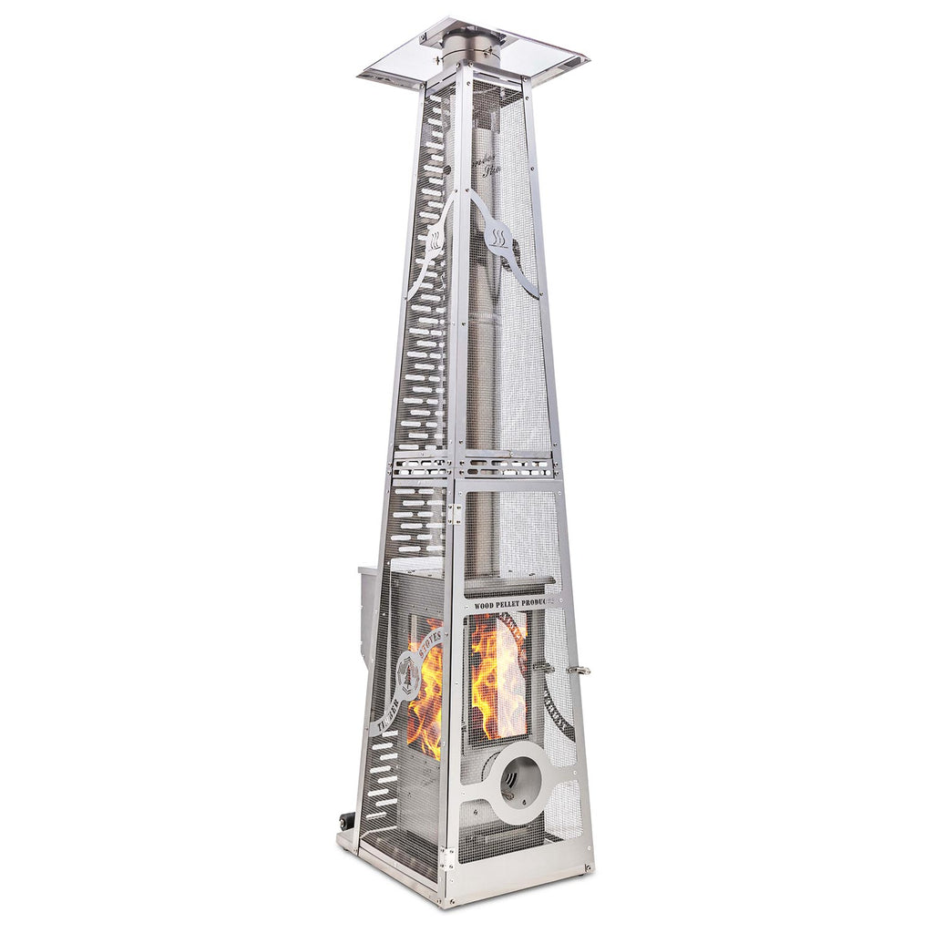 Timber Stoves Revere Large Patio Heater (Stainless) with Elite Safety Cage