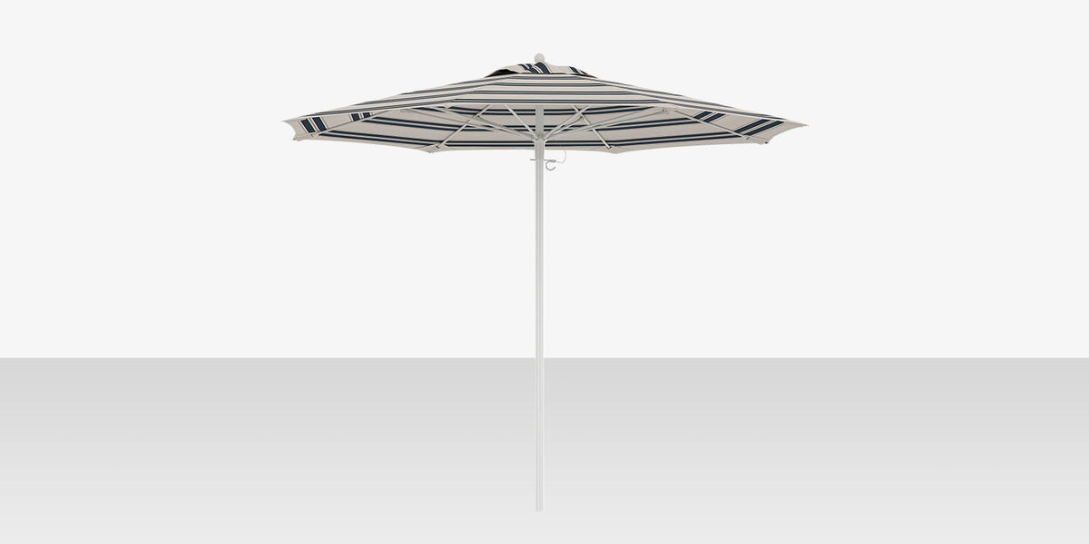 Decoscape Rio 8' Single Wind Vent Round Umbrella Fancy Navy Taupe