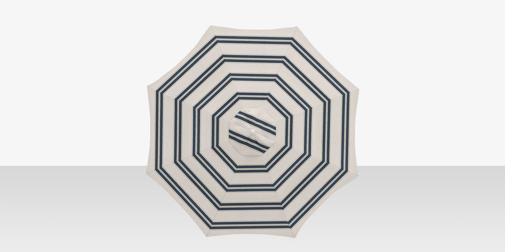 Decoscape Rio 8' Single Wind Vent Round Umbrella Fancy Navy Taupe